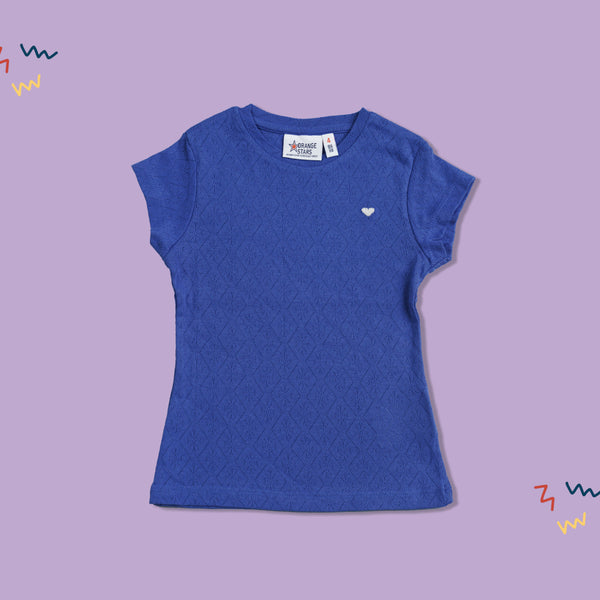 Pointelle Blue T-Shirt
