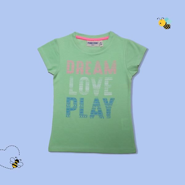 Girls chest printed T-Shirt