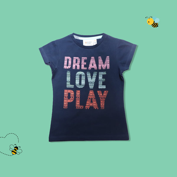 Girls chest printed T-Shirt
